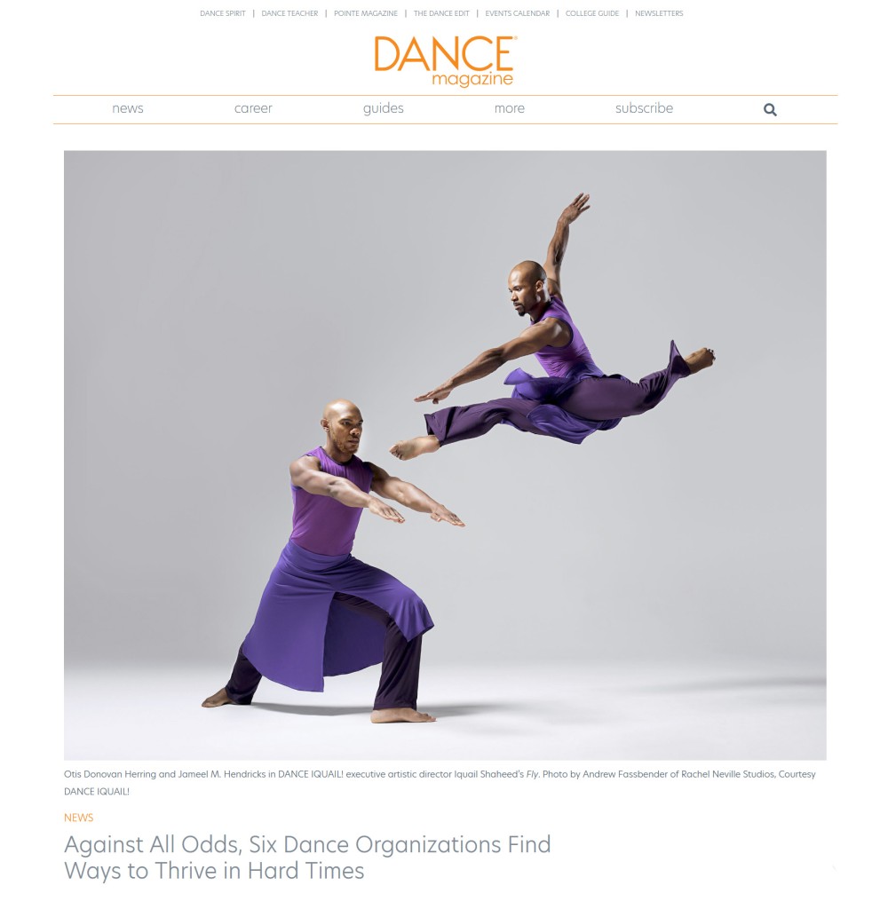 DANCE magazine featuring Dance Iquail!